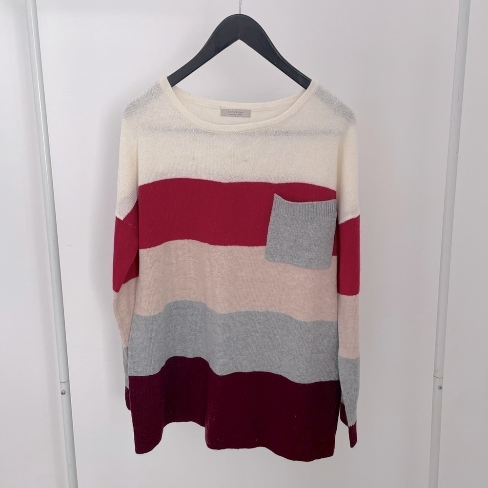 Active USA striped knit sweater NWT large